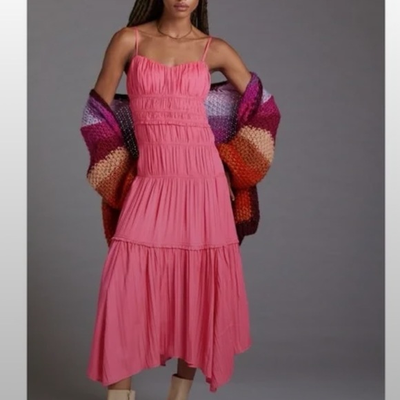 Anthropologie Dresses & Skirts - Anthropologie Ruched Slip Dress MIDI